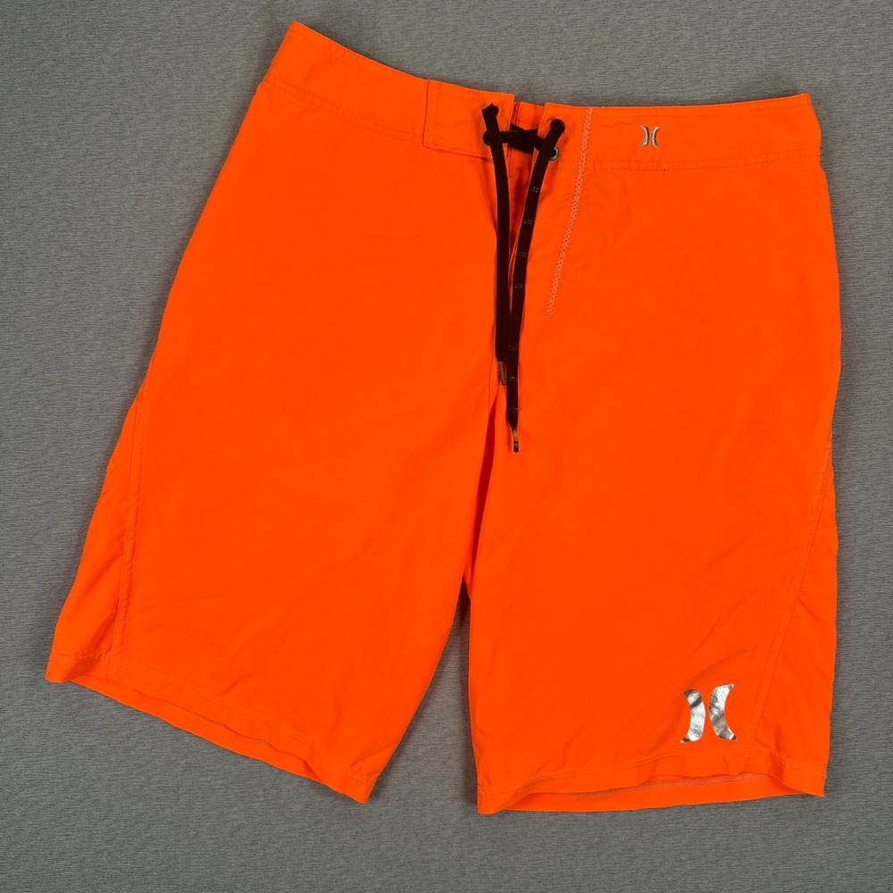 Hurley Phantom Board Shorts Men 32 Neon Orange Swim Trunks Stretch Vacation Surf